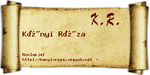 Kányi Róza névjegykártya